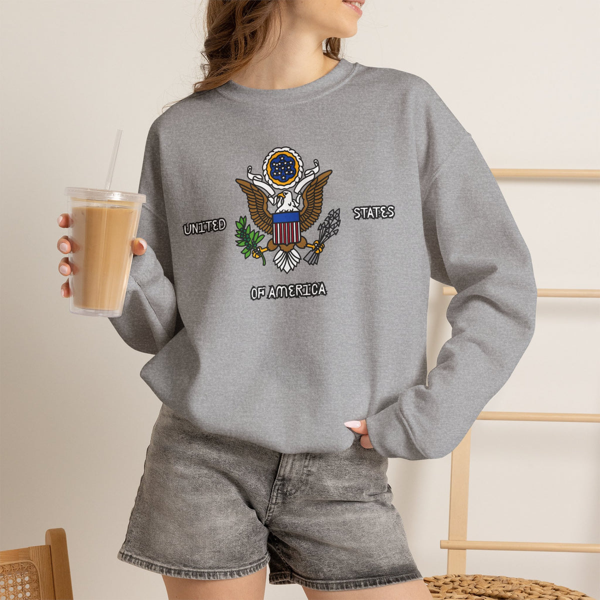 United States Sweatshirt Premium Design SKIALFA Unisex