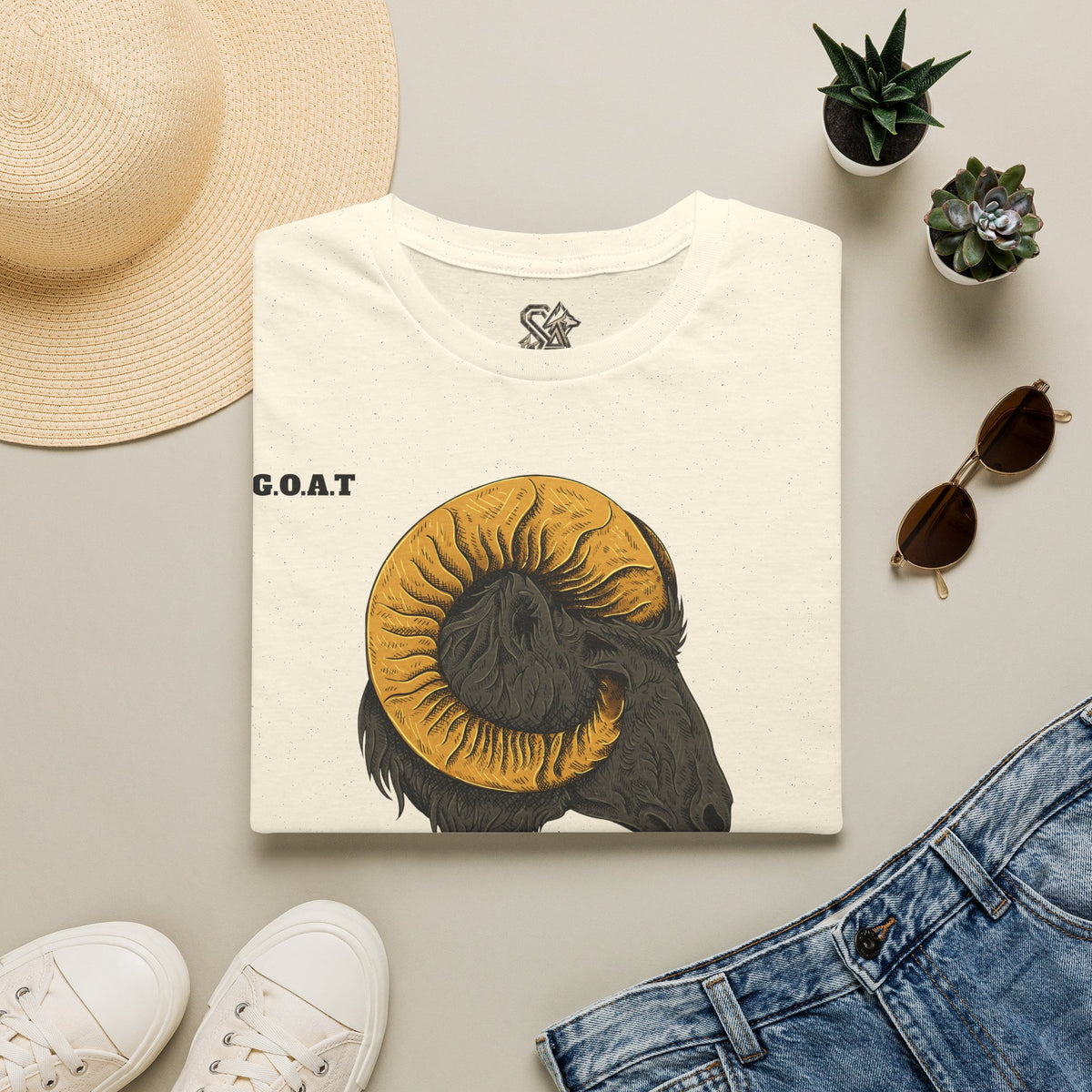 GOAT Goat Head T-Shirt Premium Design SKIALFA Unisex