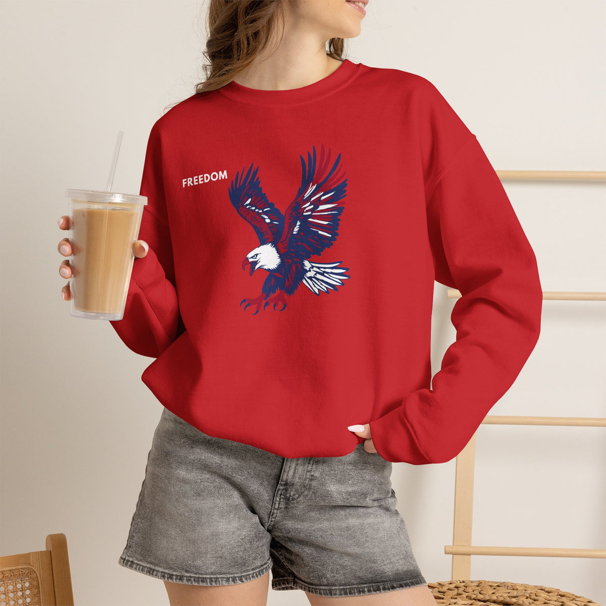 FREEDOM Eagle Sweatshirt Premium Design SKIALFA Unisex