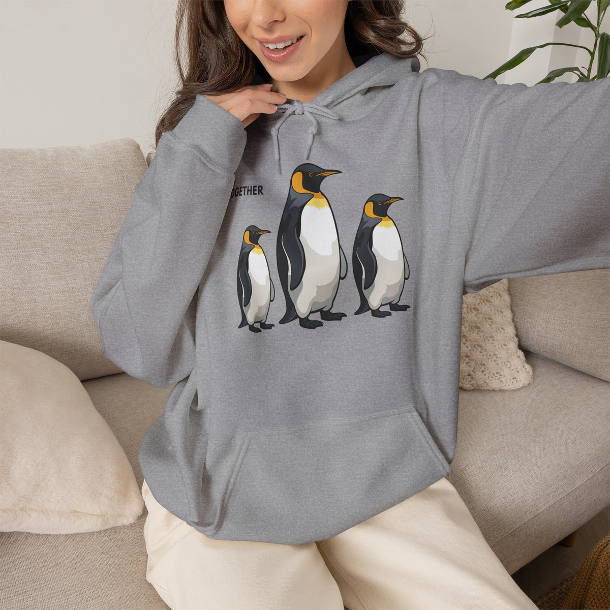 TOGETHER Penguin Hoodie Premium Design SKIALFA Unisex