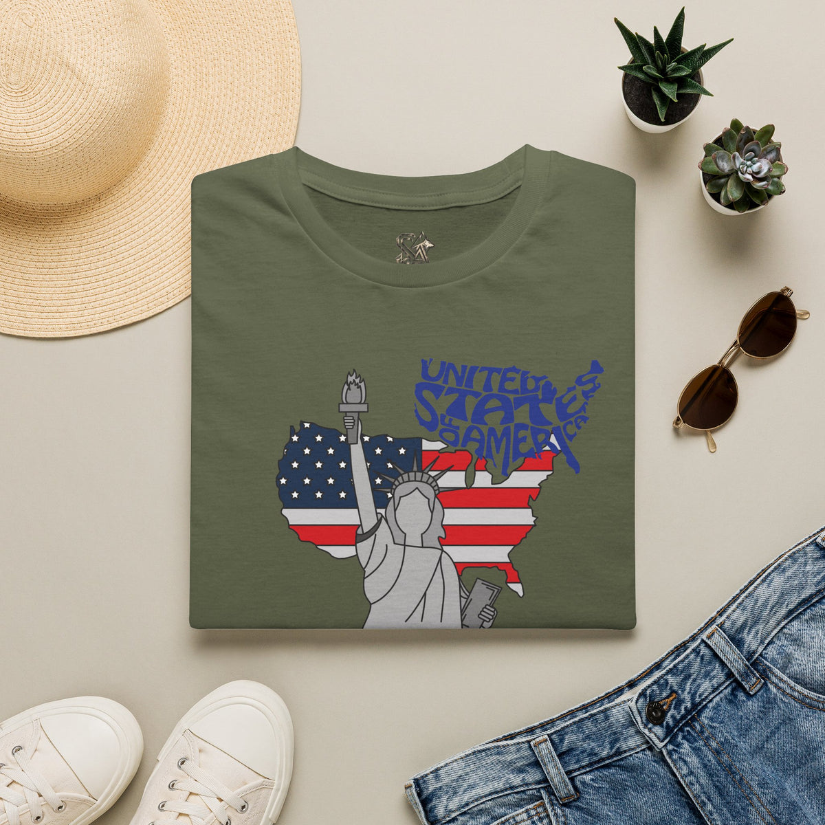 United States America T-Shirt Premium Design SKIALFA Unisex