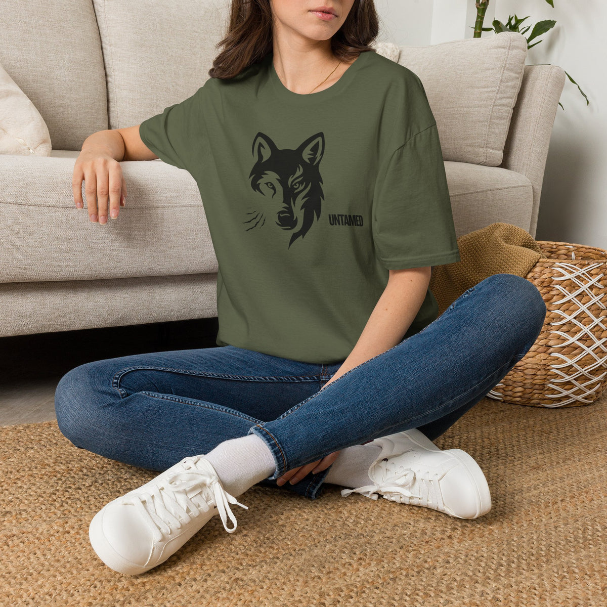 UNTAMED Wolf T-Shirt Premium Design SKIALFA Unisex