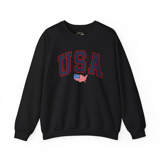 USA Flag Sweatshirt Premium Design SKIALFA Unisex