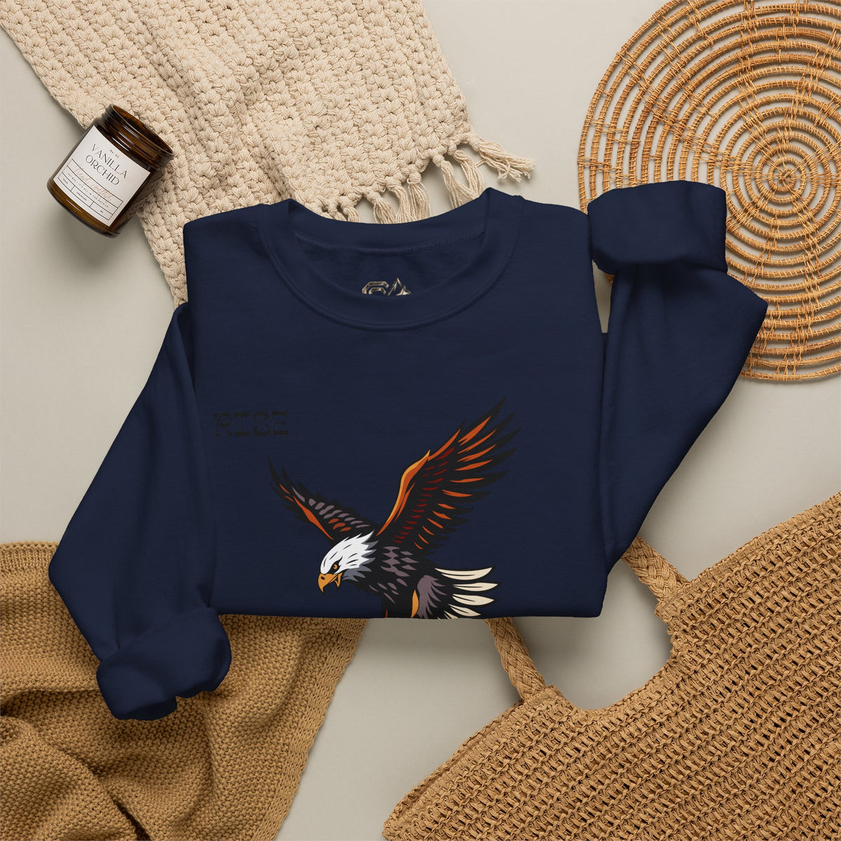 RISE Eagle Sweatshirt Premium Design SKIALFA Unisex