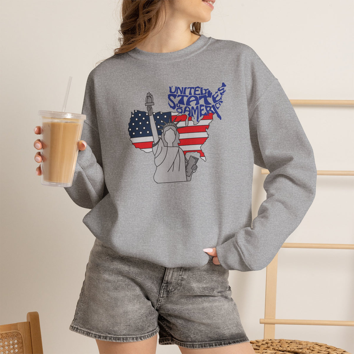 United States of America Sweatshirt Premium Design SKIALFA Unisex