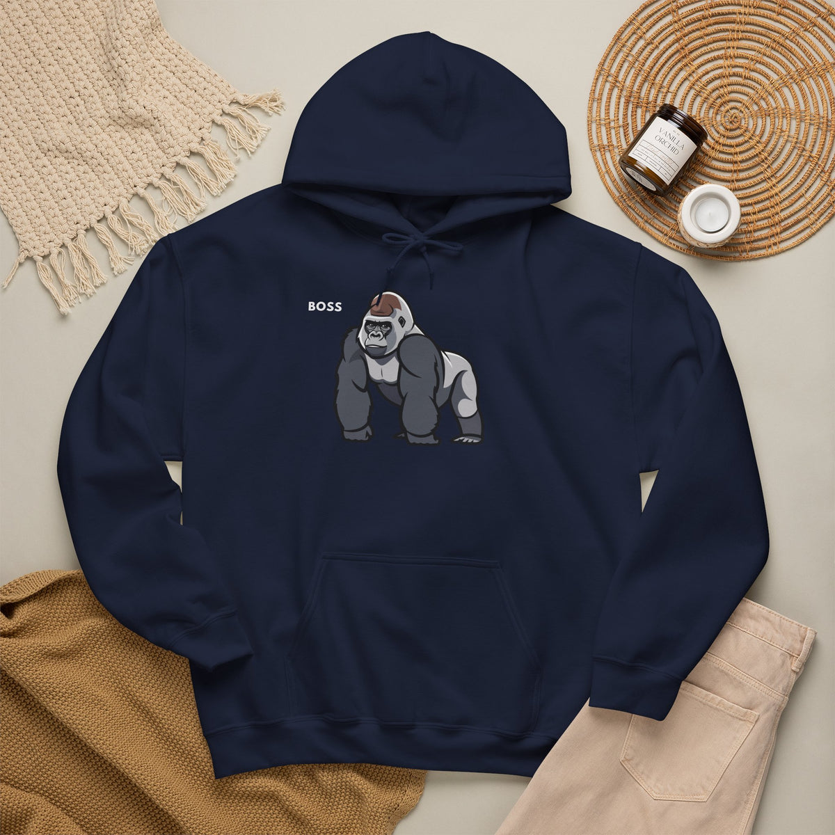 BOSS Gorilla Hoodie Premium Design SKIALFA Unisex