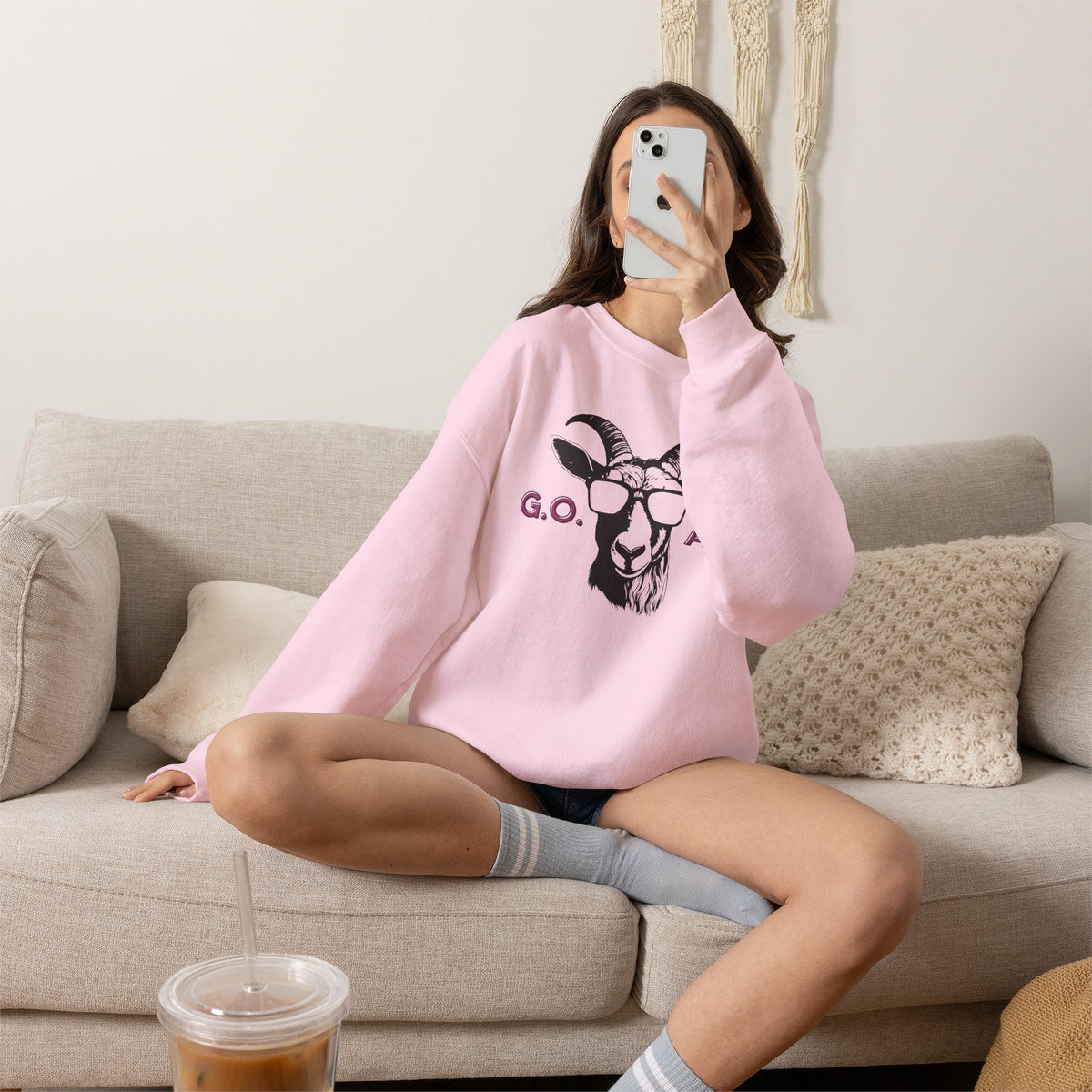 G.O.A.T. Goat Sweatshirt Premium Design SKIALFA Unisex