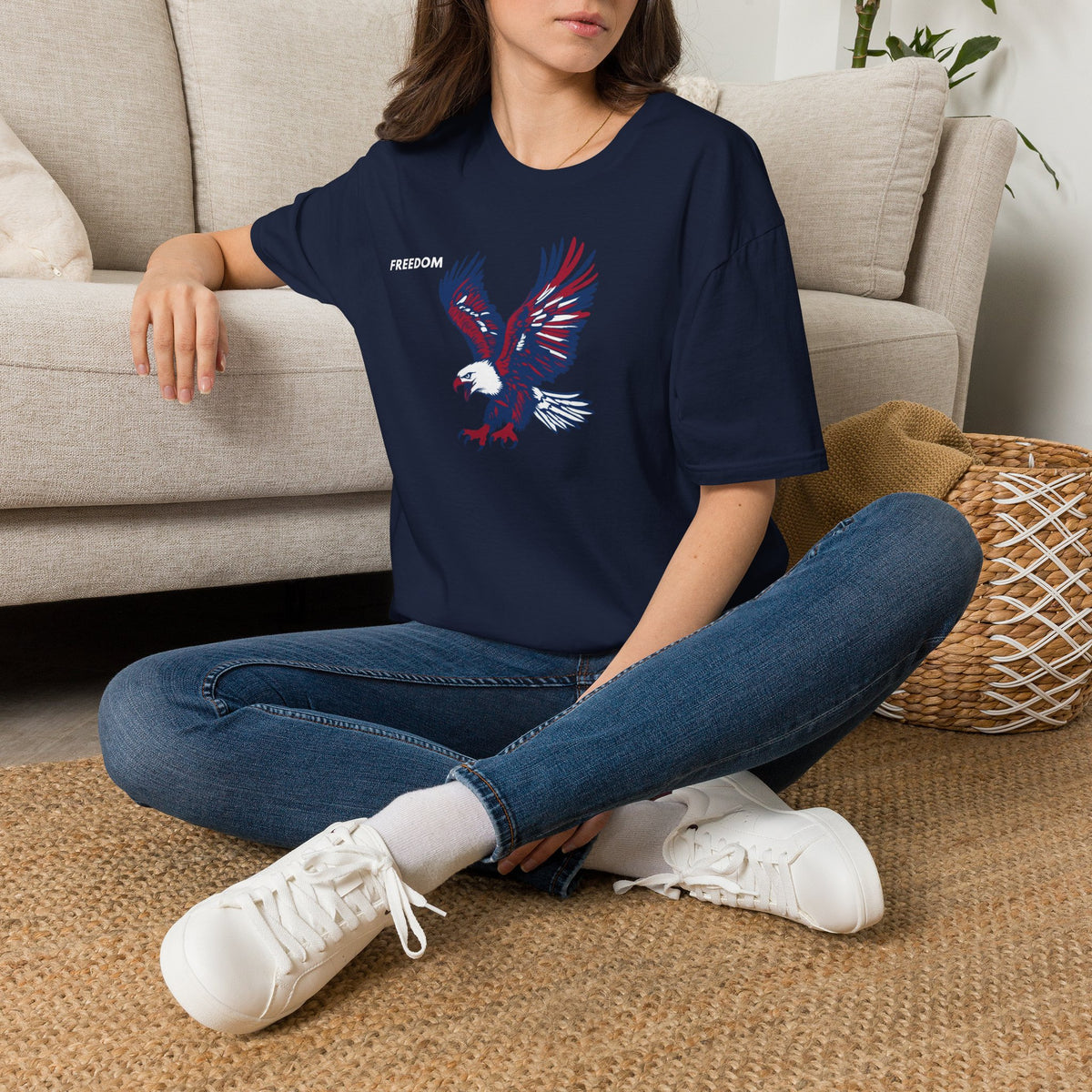 FREEDOM Eagle T-Shirt Premium Design SKIALFA Unisex