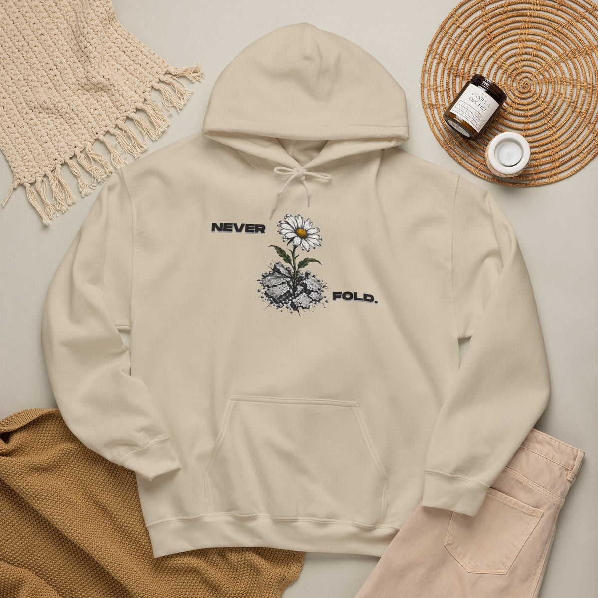 NEVER FOLD. Hoodie Premium Design SKIALFA Unisex