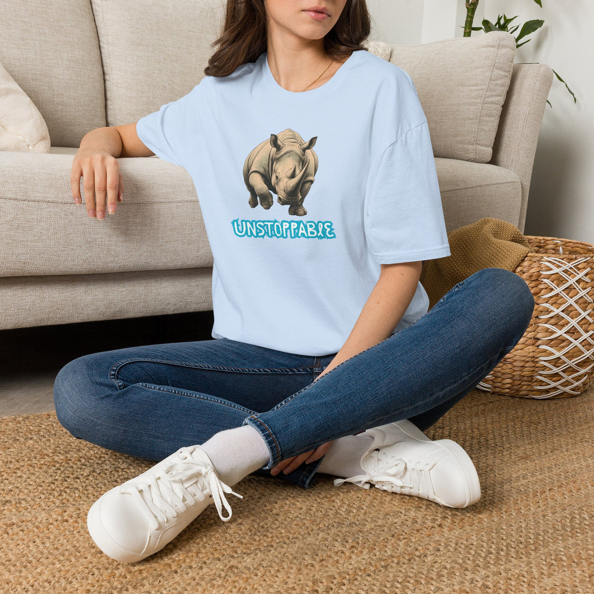 UNSTOPPABLE Rhino T-Shirt Premium Design SKIALFA Unisex