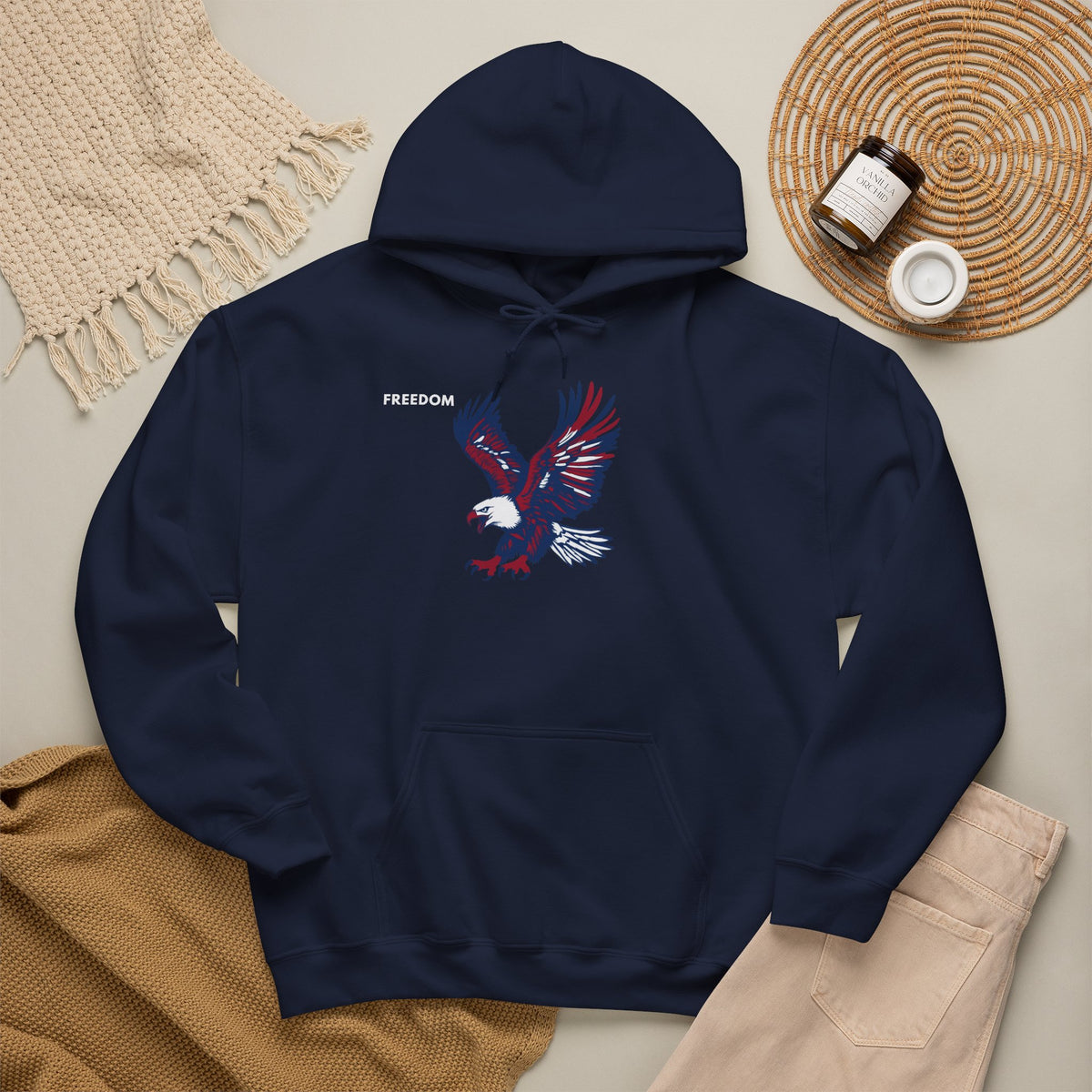 FREEDOM Eagle Hoodie Premium Design SKIALFA Unisex