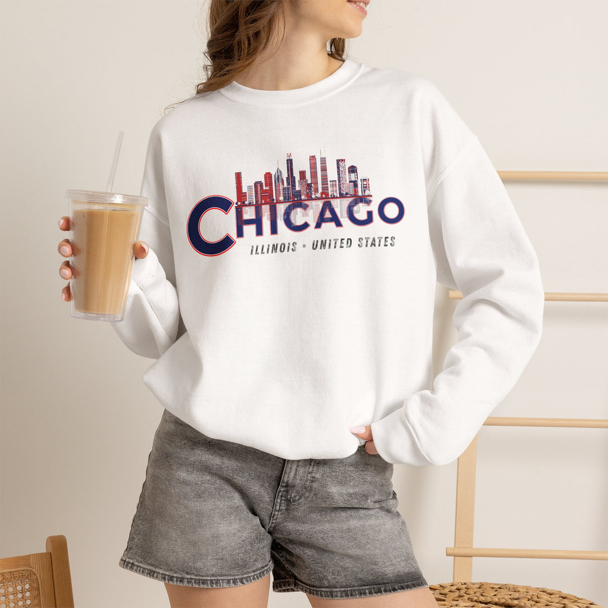 Chicago Sweatshirt Premium Design SKIALFA Unisex
