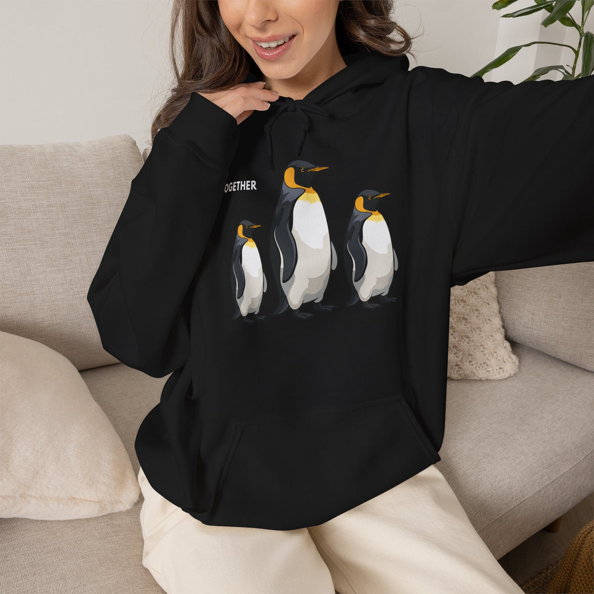 TOGETHER Penguin Hoodie Premium Design SKIALFA Unisex
