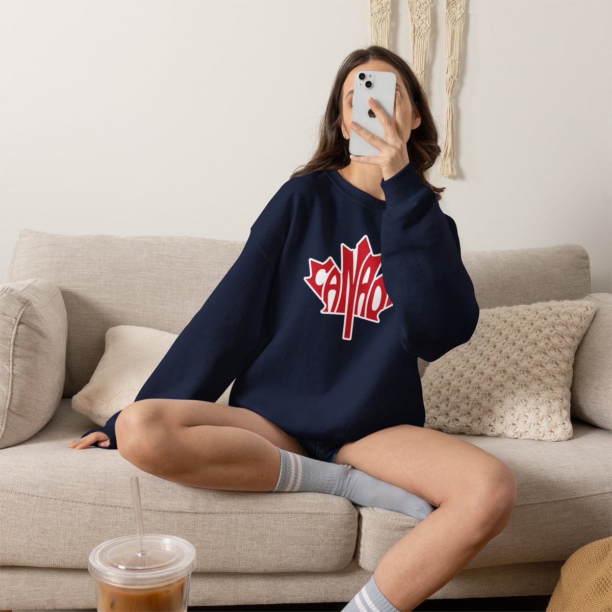 CANADA Leaf Sweatshirt Premium Design SKIALFA Unisex