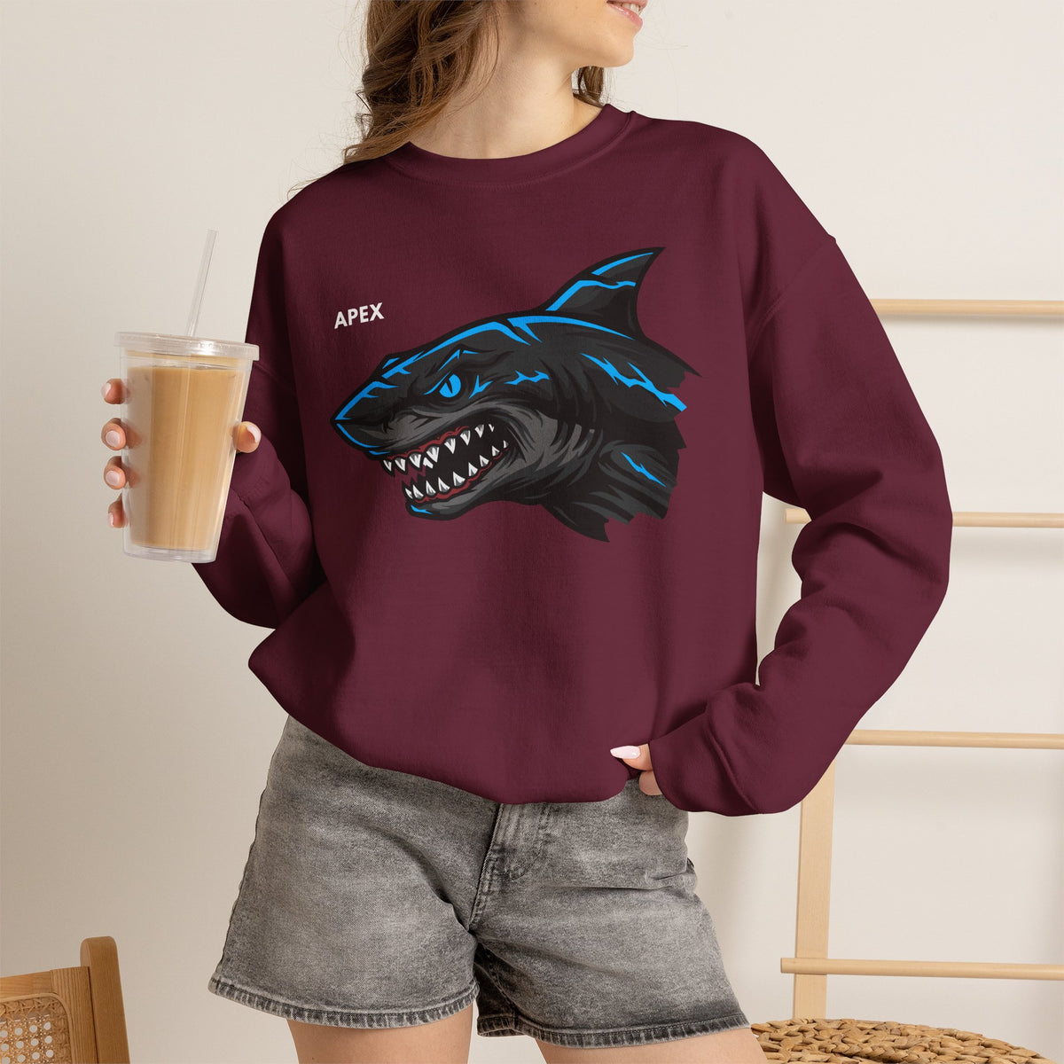 APEX Shark Sweatshirt Premium Design SKIALFA Unisex