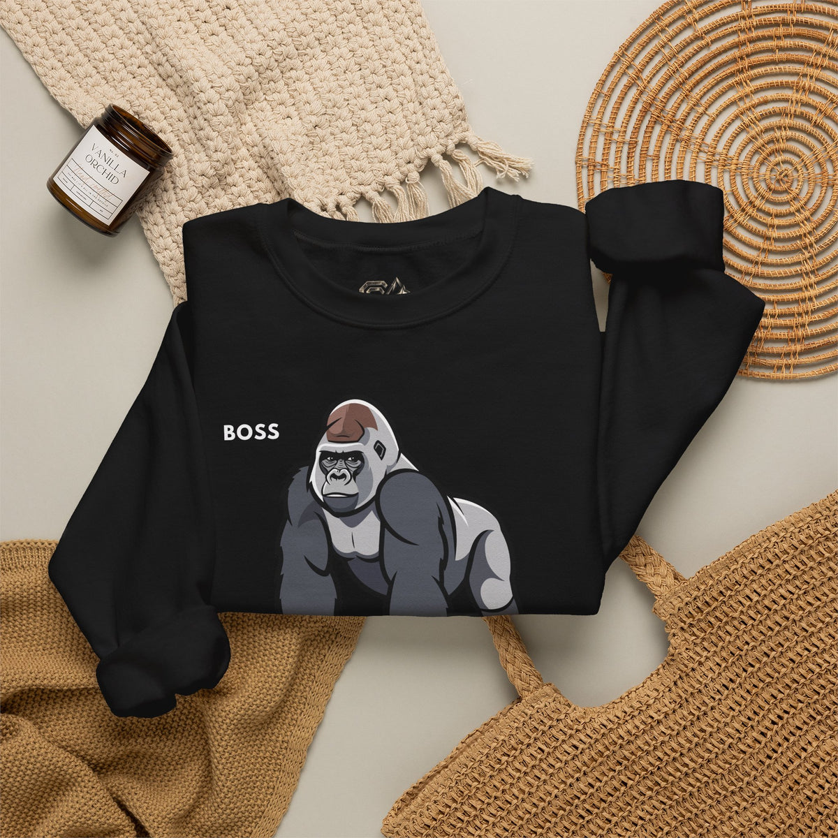 BOSS Gorilla Sweatshirt Premium Design SKIALFA Unisex