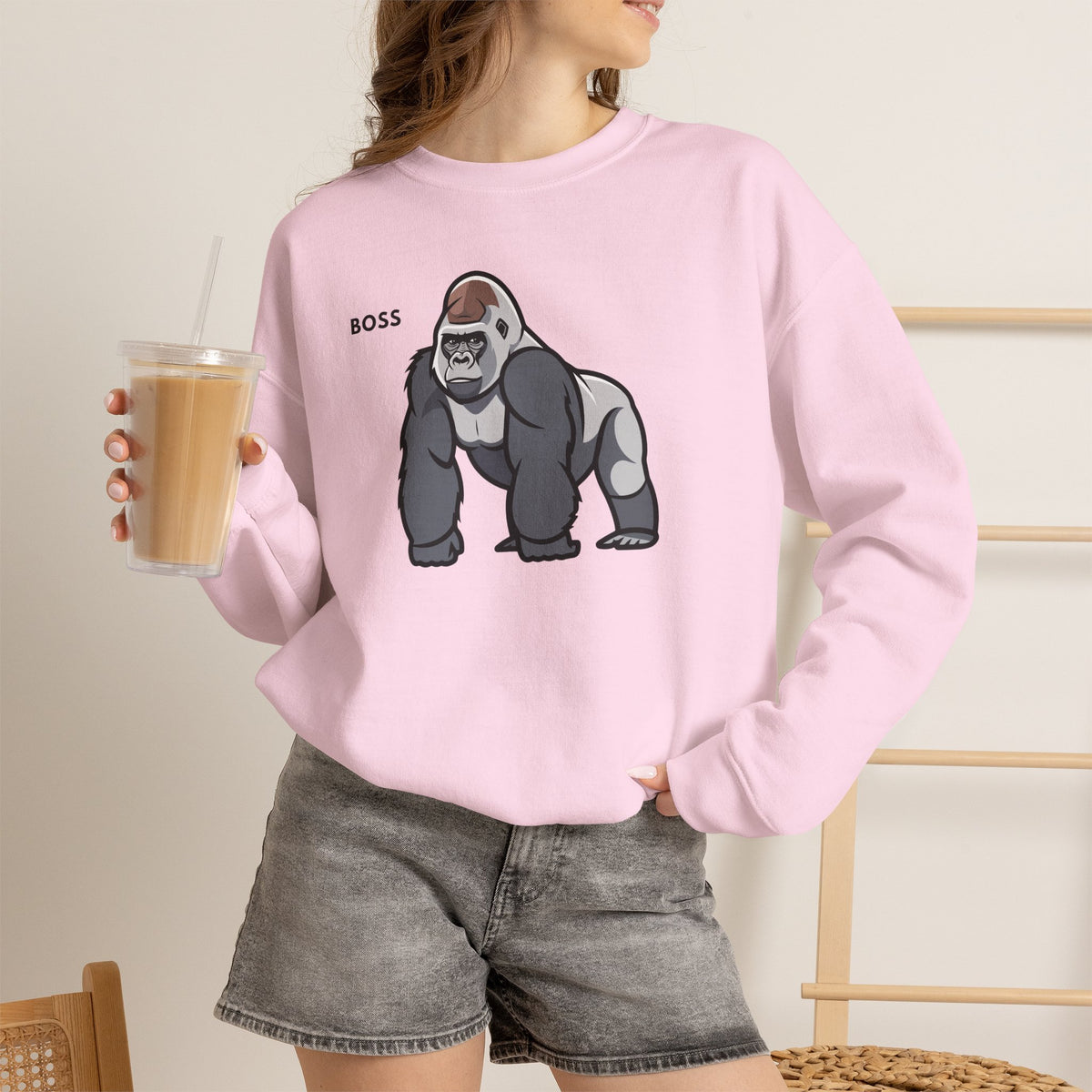 BOSS Gorilla Sweatshirt Premium Design SKIALFA Unisex