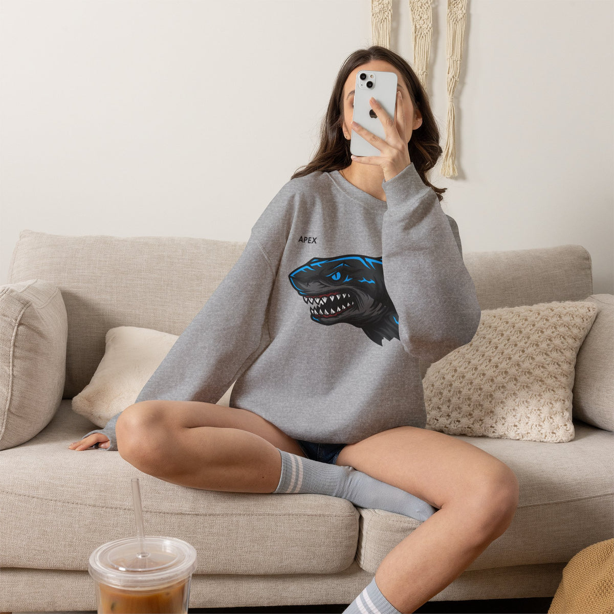 APEX Shark Sweatshirt Premium Design SKIALFA Unisex