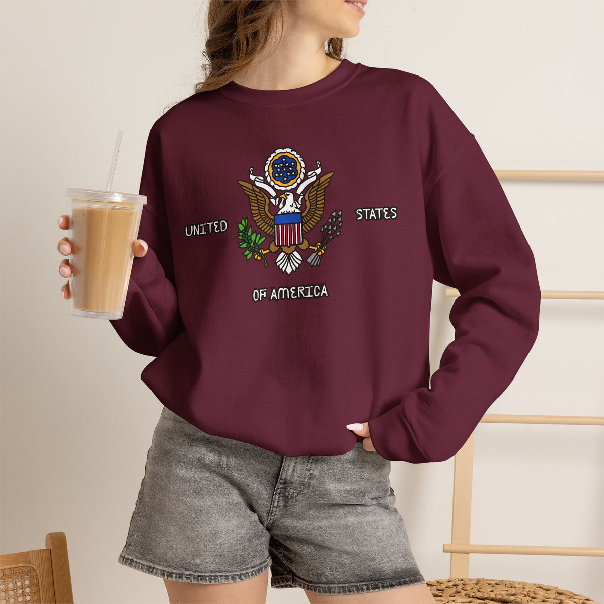 United States Sweatshirt Premium Design SKIALFA Unisex