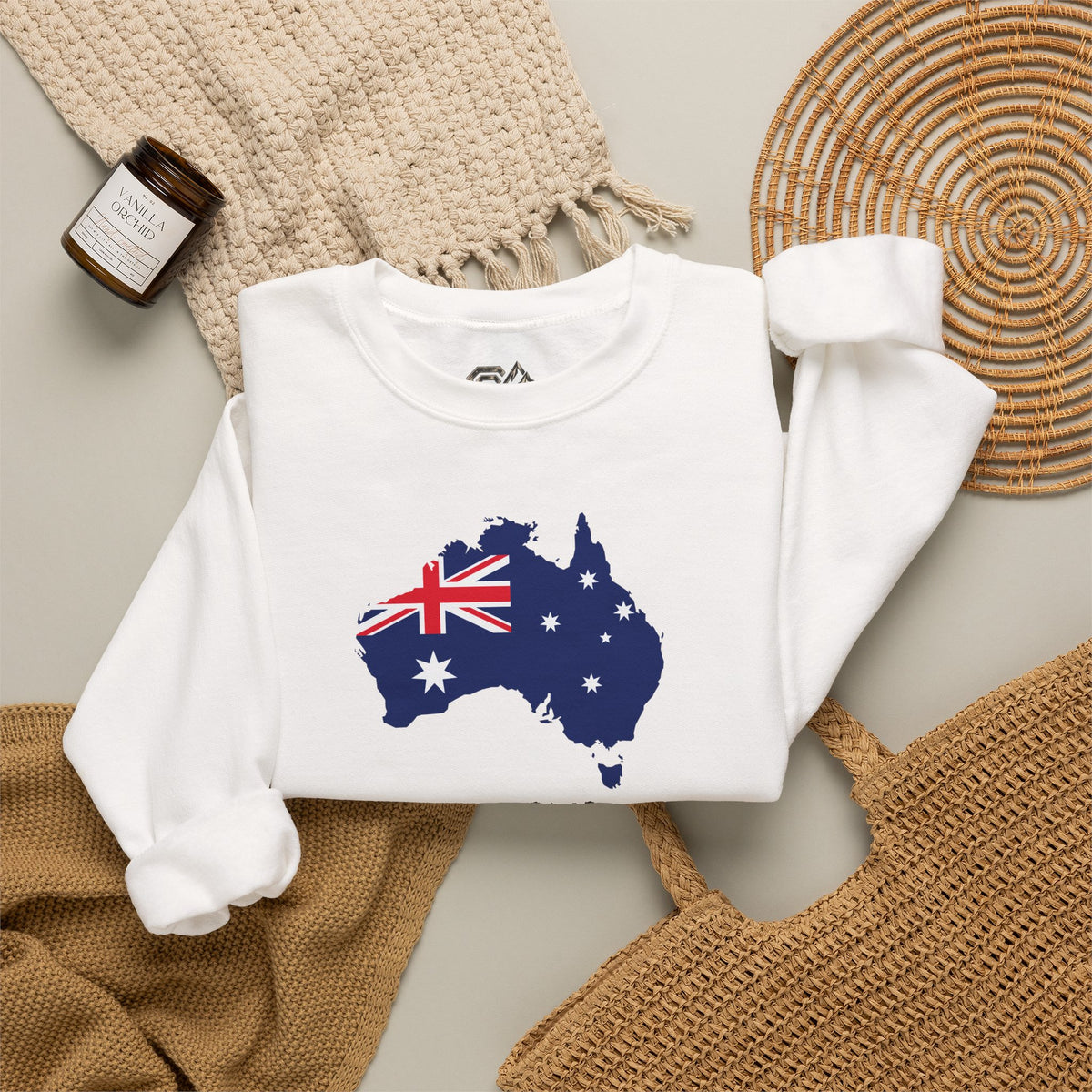 Australia Map Flag Sweatshirt Premium Design SKIALFA Unisex