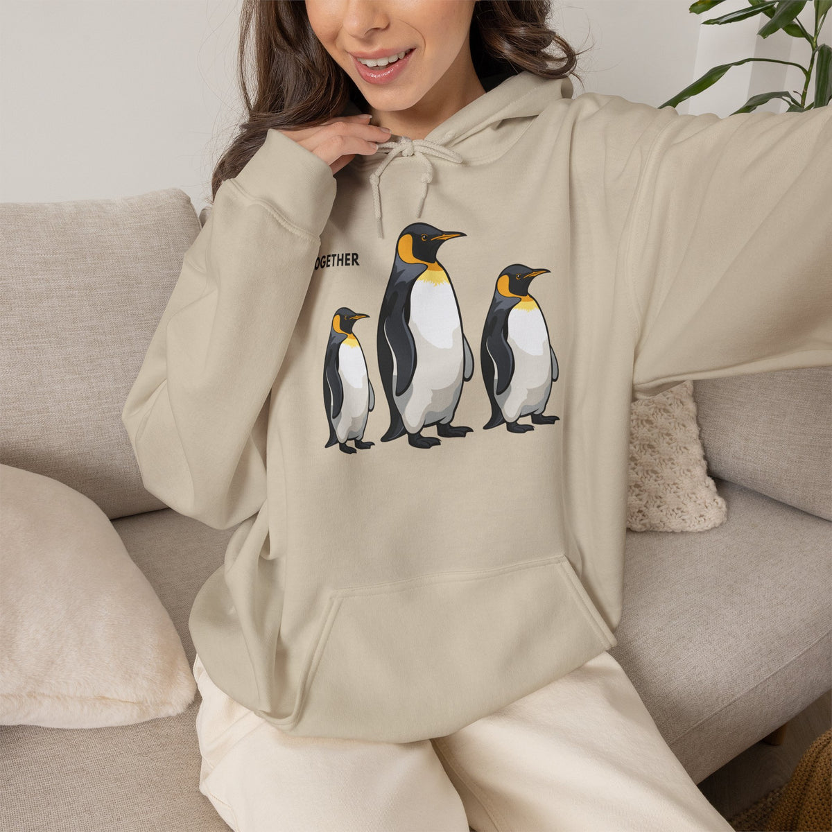 TOGETHER Penguin Hoodie Premium Design SKIALFA Unisex