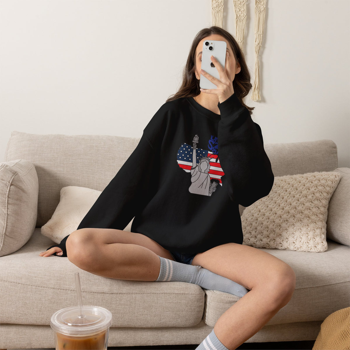 United States of America Sweatshirt Premium Design SKIALFA Unisex