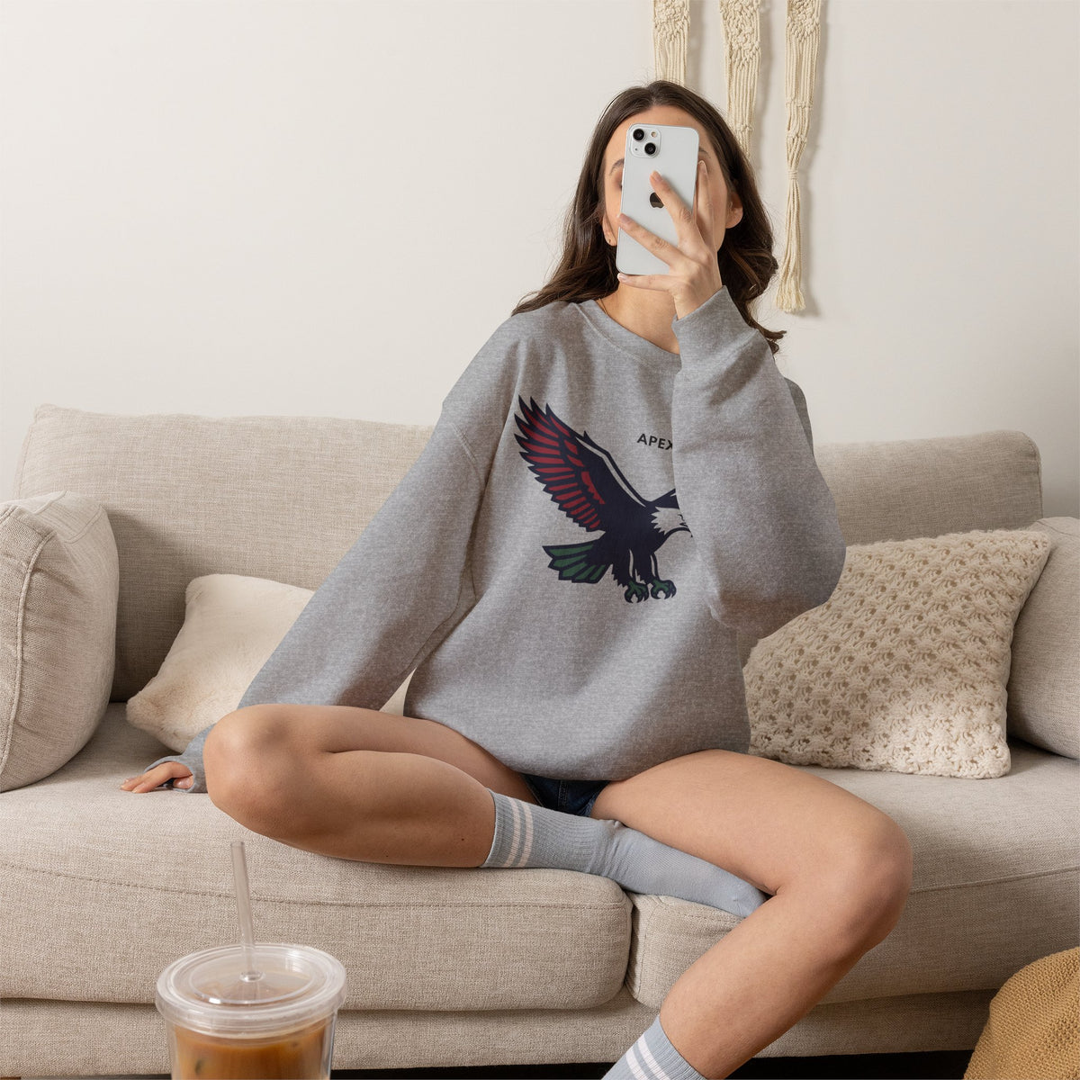 APEX Eagle Sweatshirt Premium Design SKIALFA Unisex