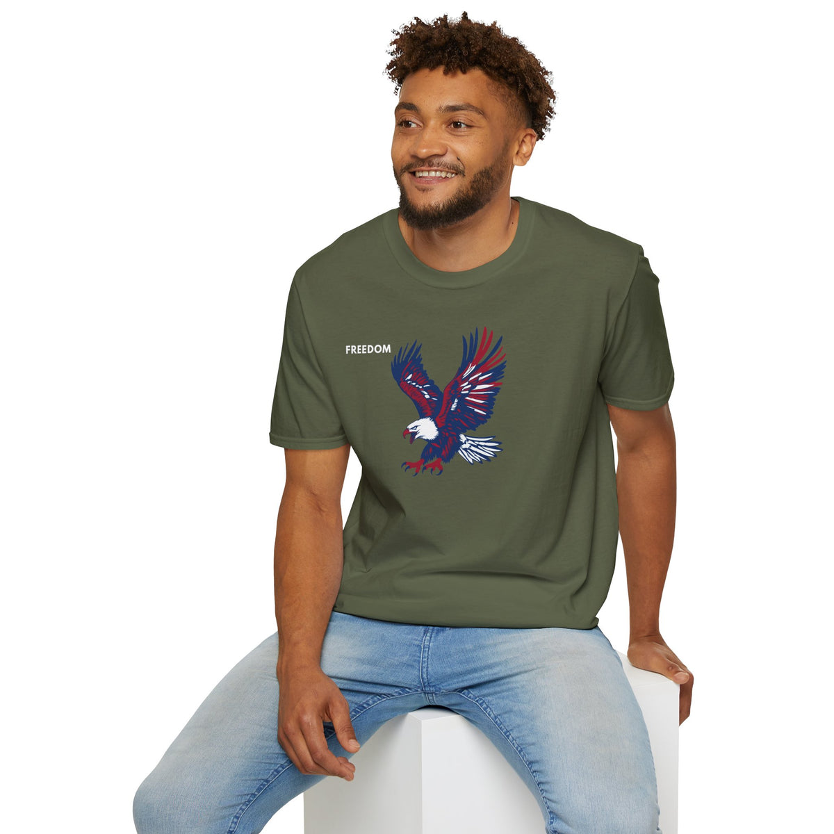 FREEDOM Eagle T-Shirt Premium Design SKIALFA Unisex