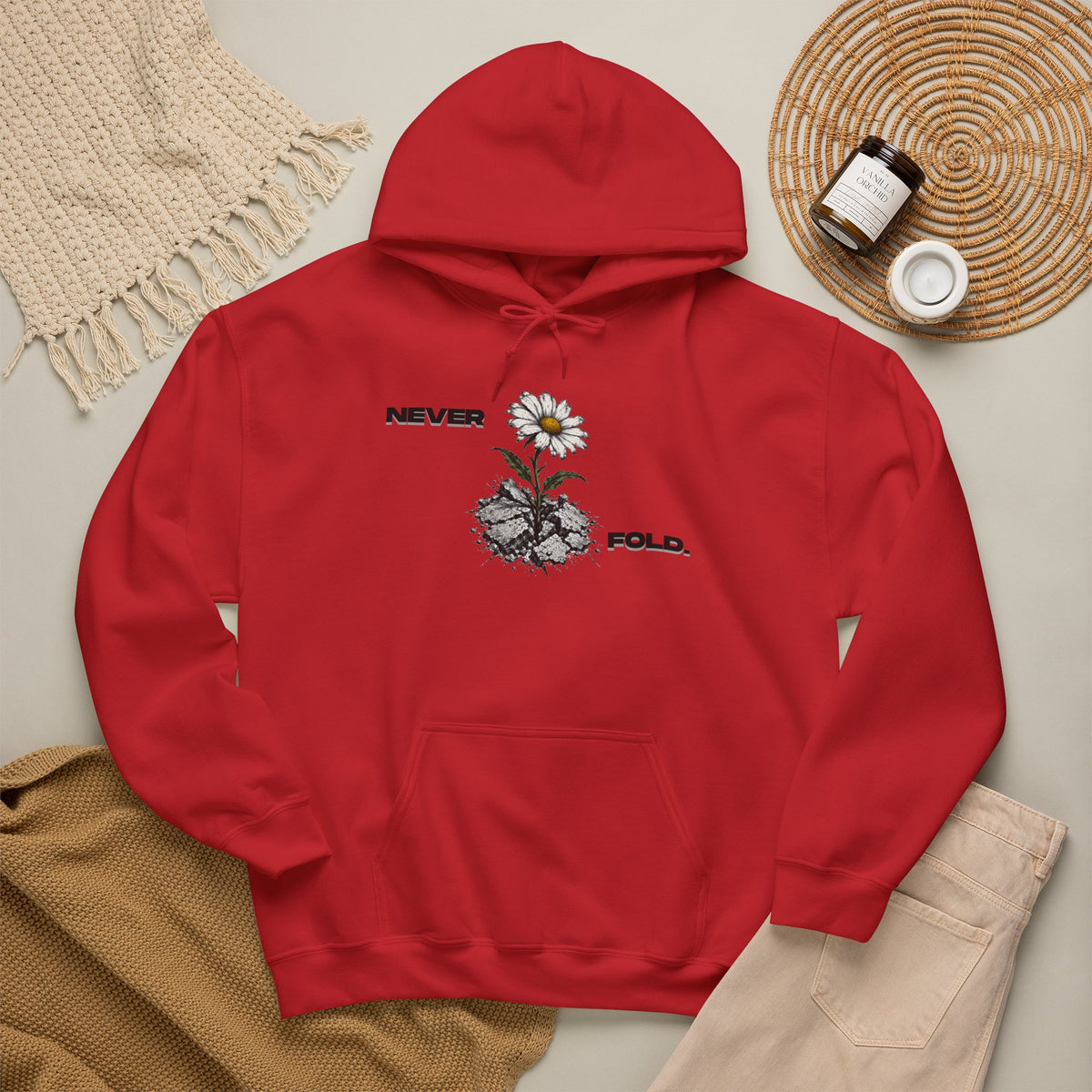 NEVER FOLD. Hoodie Premium Design SKIALFA Unisex