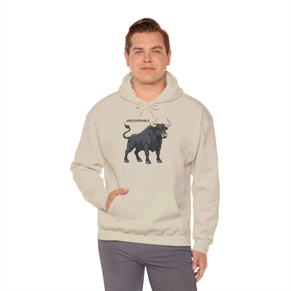 UNSTOPPABLE Bull Hoodie Premium Design SKIALFA Unisex