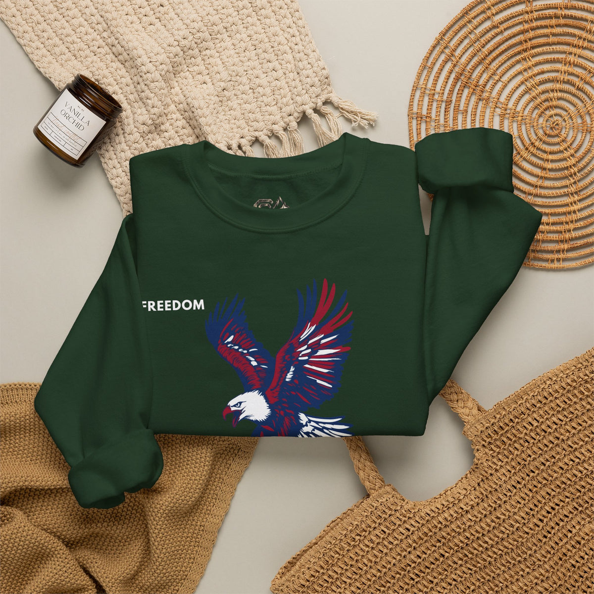 FREEDOM Eagle Sweatshirt Premium Design SKIALFA Unisex