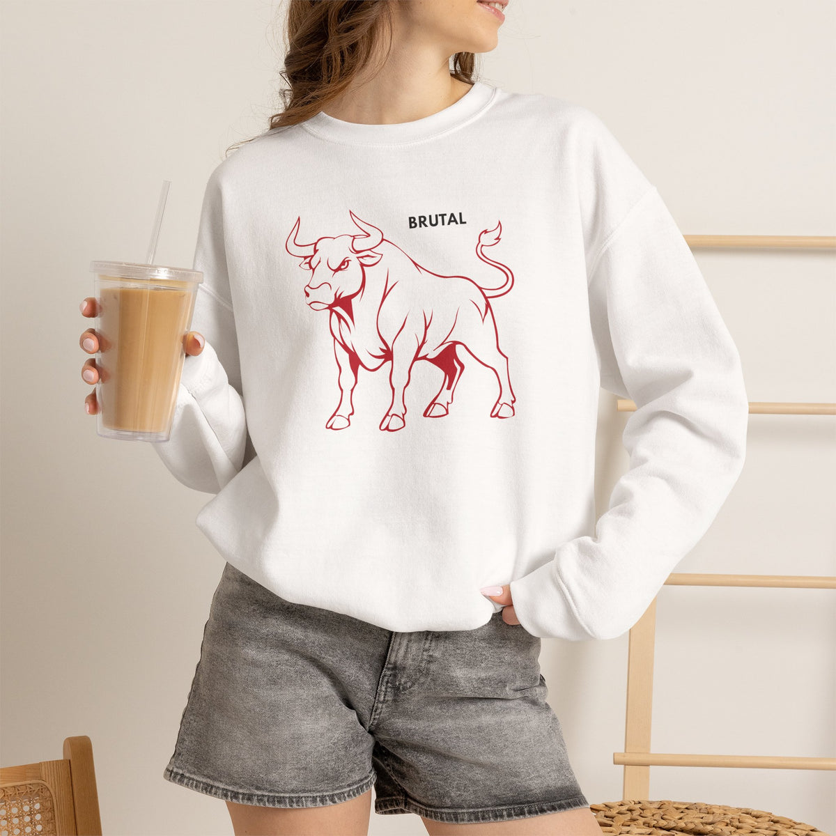 BRUTAL Bull Sweatshirt Premium Design SKIALFA Unisex