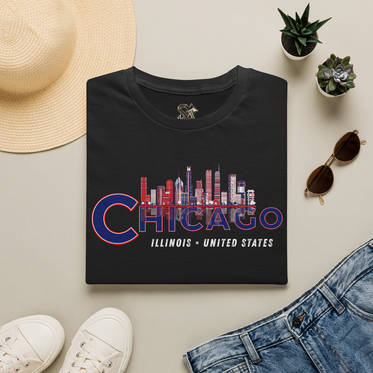 Chicago T-Shirt Premium Design SKIALFA Unisex