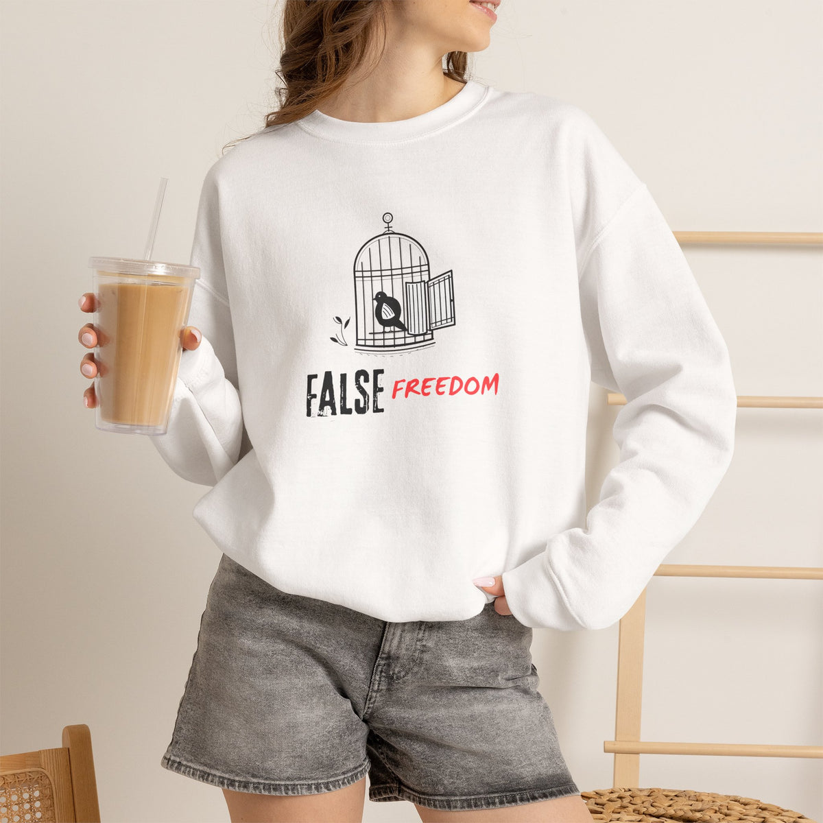 FALSE FREEDOM Sweatshirt Premium Design SKIALFA Unisex