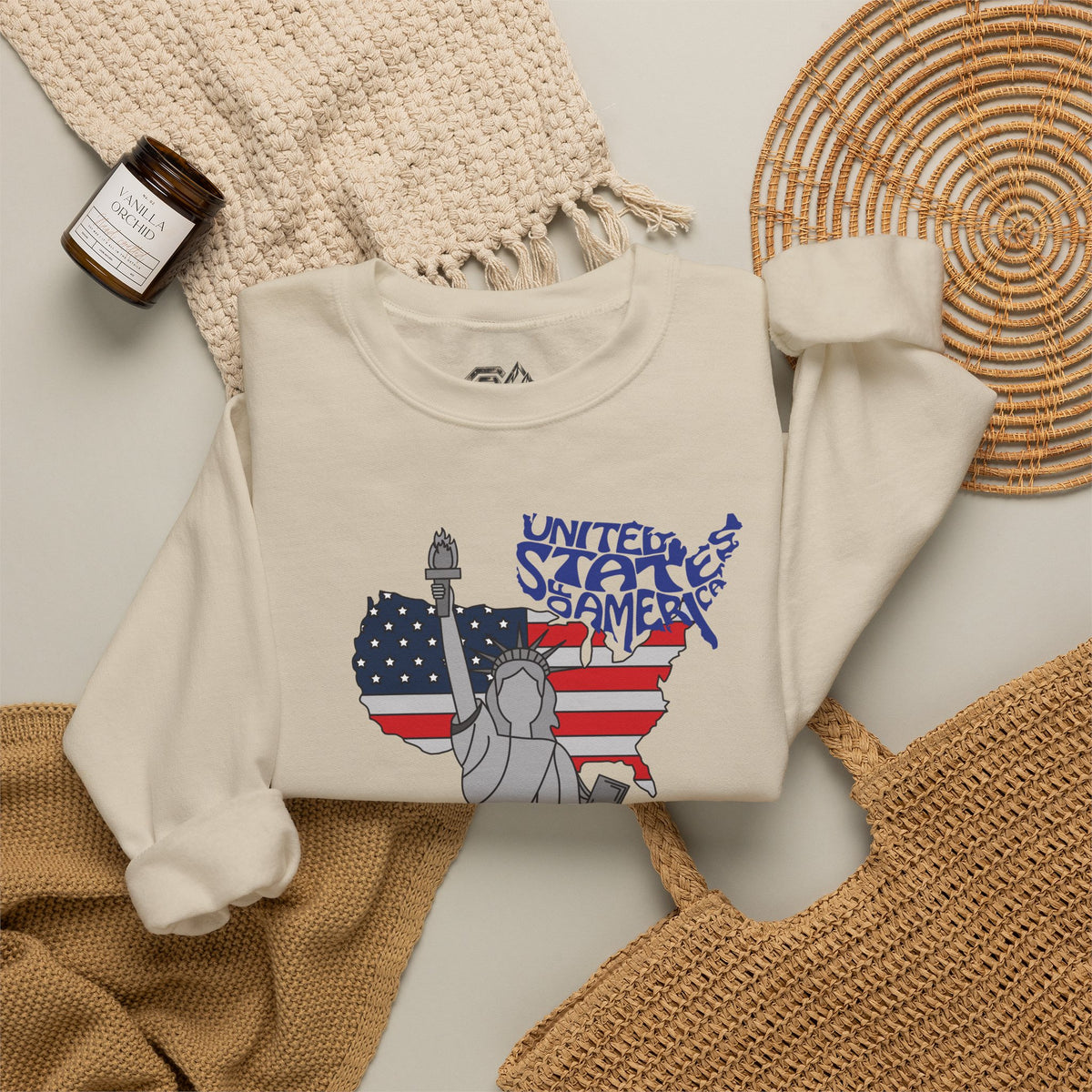 United States of America Sweatshirt Premium Design SKIALFA Unisex