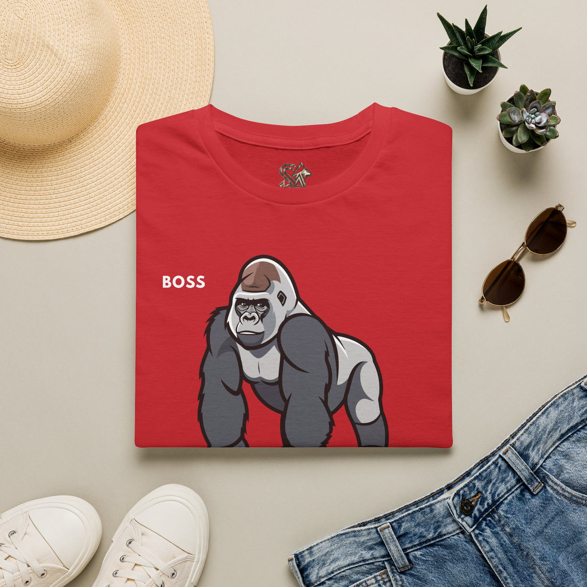 BOSS Gorilla T-Shirt Premium Design SKIALFA Unisex
