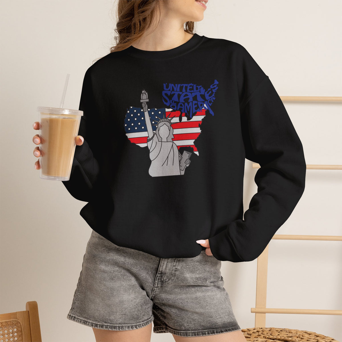 United States of America Sweatshirt Premium Design SKIALFA Unisex