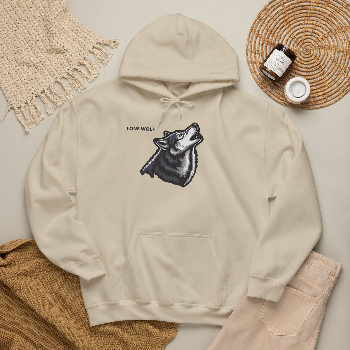 LONE WOLF Hoodie Premium Design SKIALFA Unisex