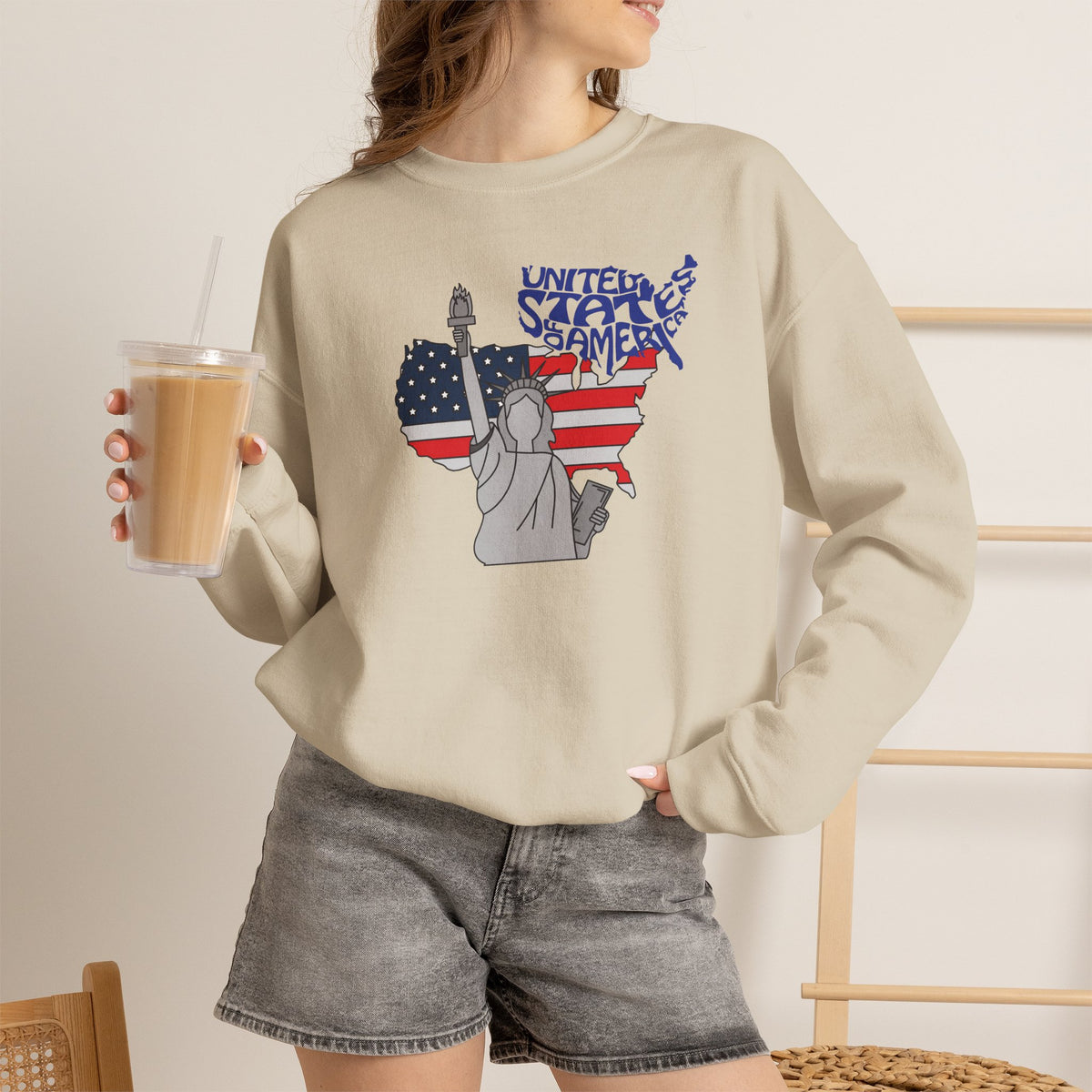 United States of America Sweatshirt Premium Design SKIALFA Unisex