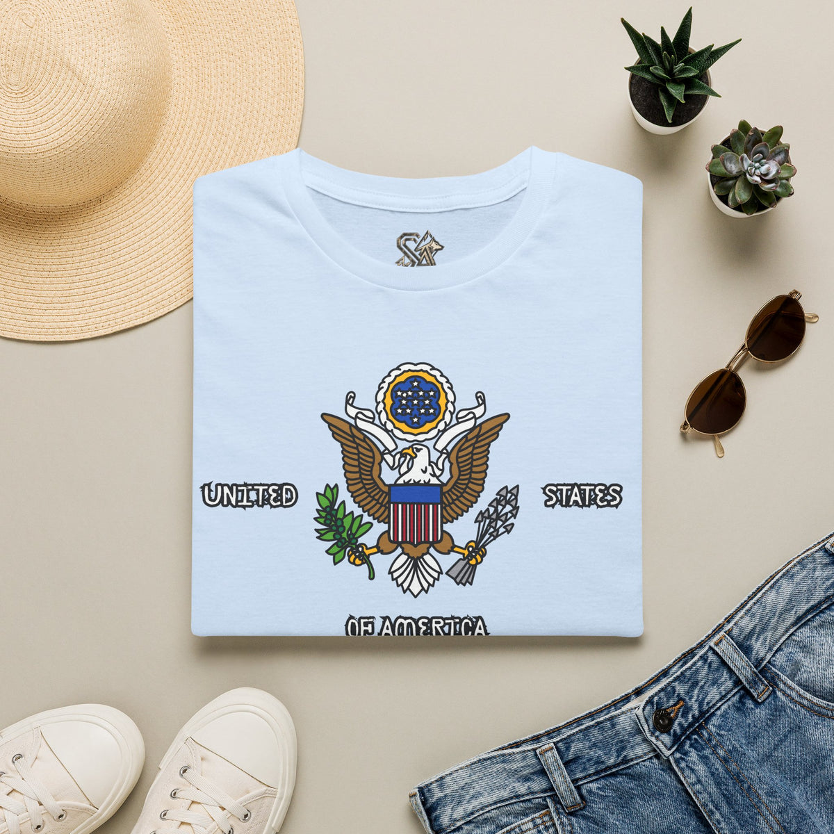 United States Of America T-Shirt Premium Design SKIALFA Unisex