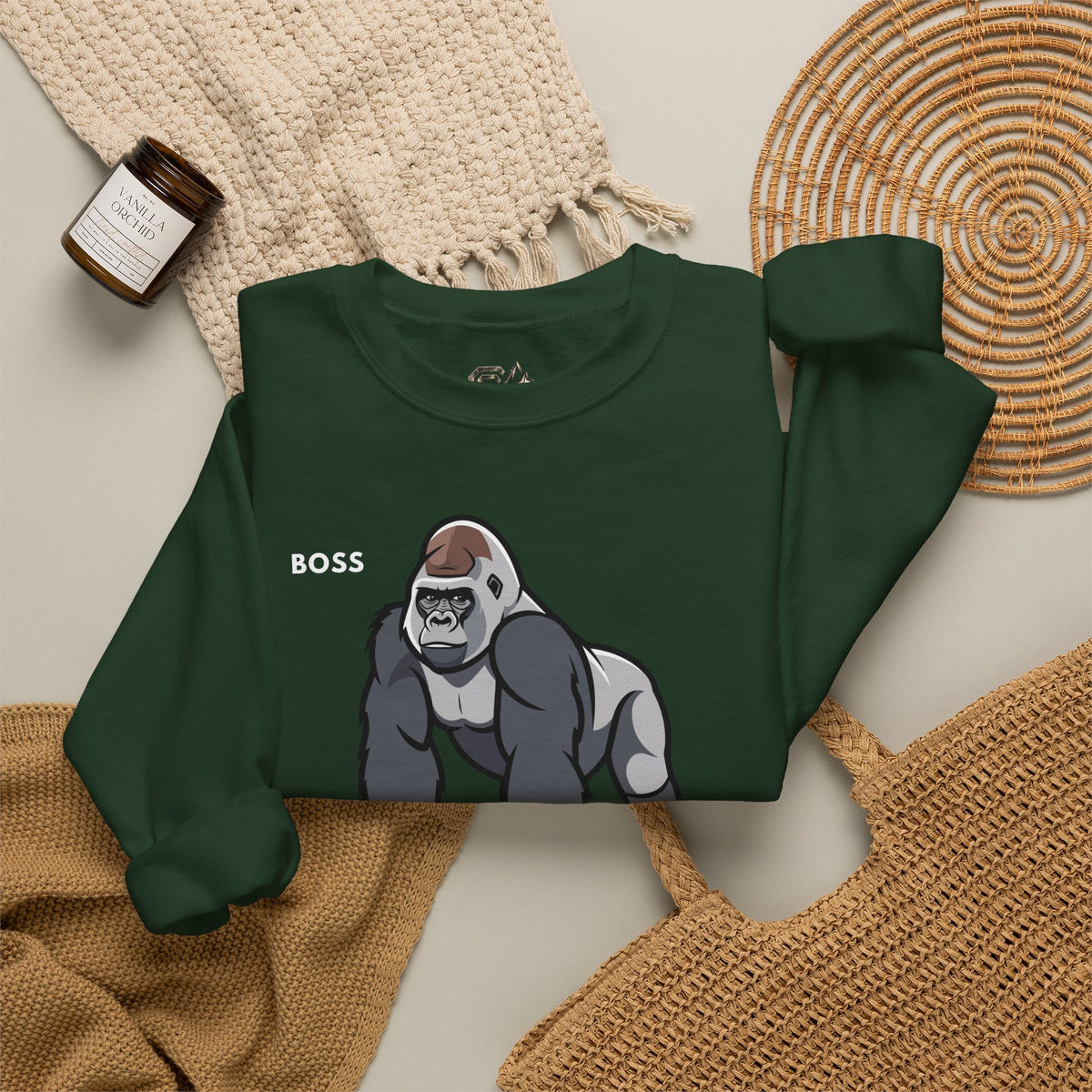 BOSS Gorilla Sweatshirt Premium Design SKIALFA Unisex