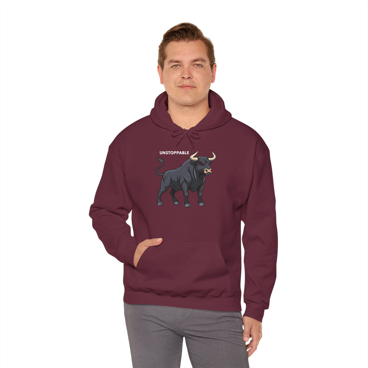 UNSTOPPABLE Bull Hoodie Premium Design SKIALFA Unisex
