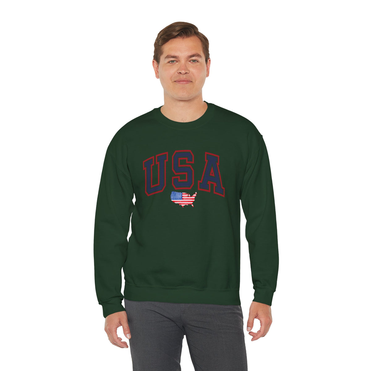 USA Flag Sweatshirt Premium Design SKIALFA Unisex