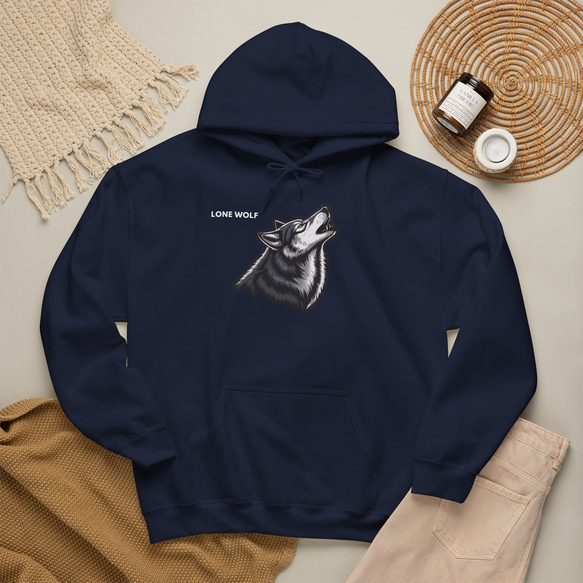 LONE WOLF Hoodie Premium Design SKIALFA Unisex