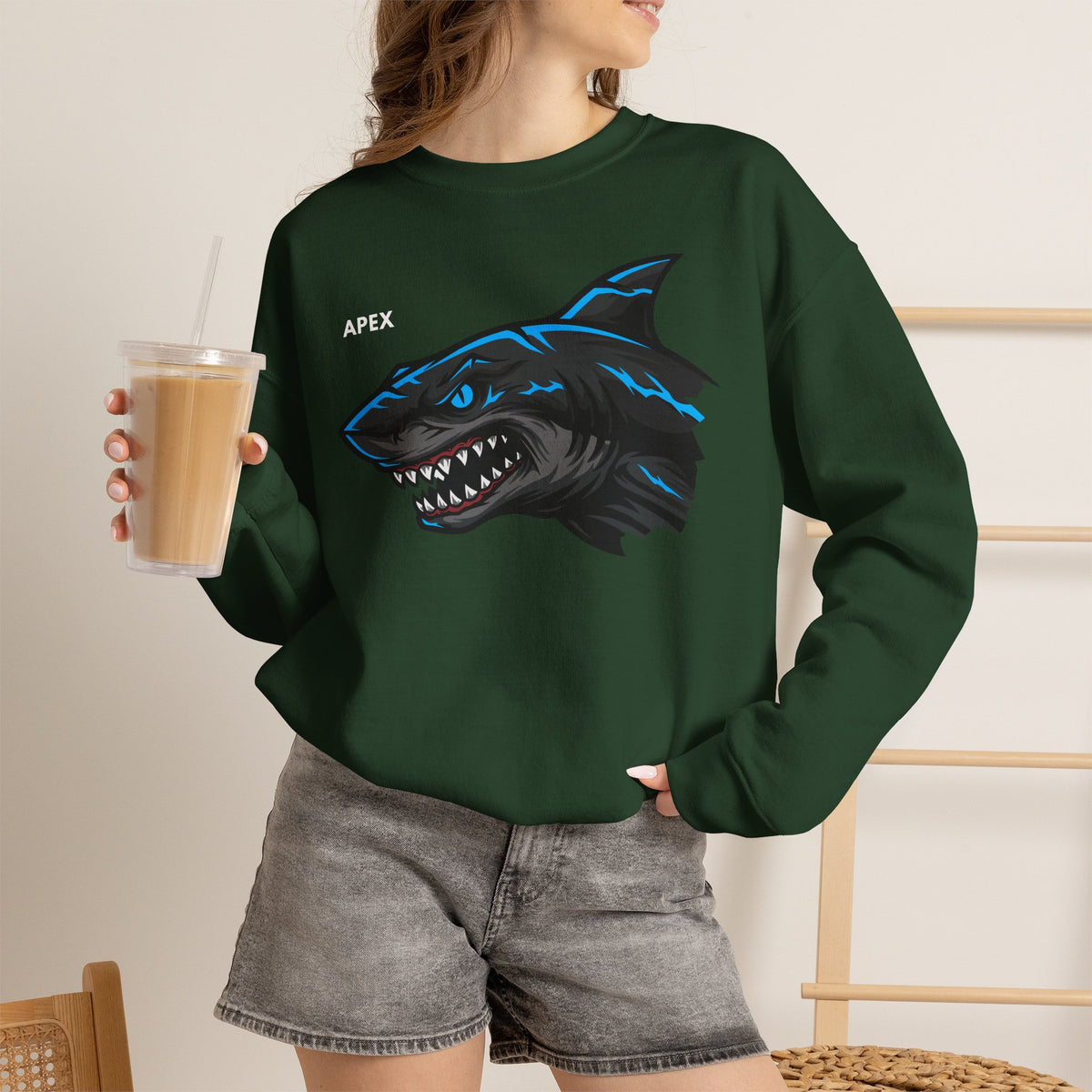 APEX Shark Sweatshirt Premium Design SKIALFA Unisex