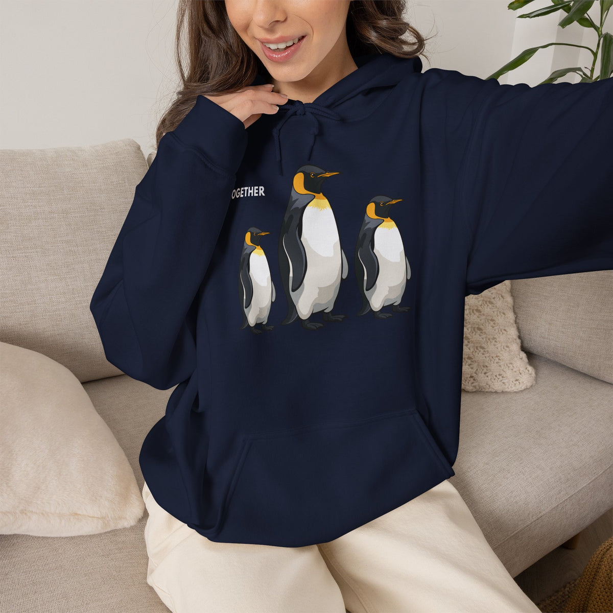 TOGETHER Penguin Hoodie Premium Design SKIALFA Unisex