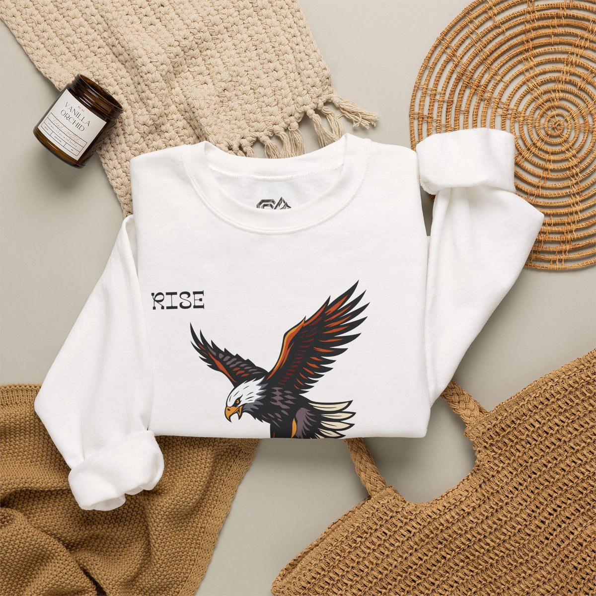 RISE Eagle Sweatshirt Premium Design SKIALFA Unisex