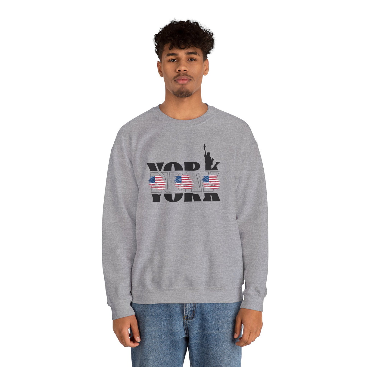 New York American Flag Sweatshirt Premium Design SKIALFA Unisex
