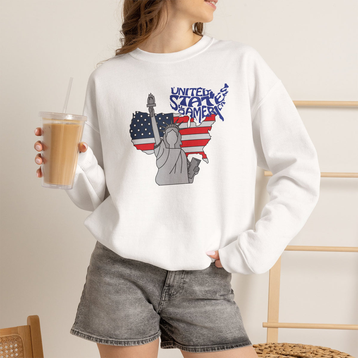 United States of America Sweatshirt Premium Design SKIALFA Unisex