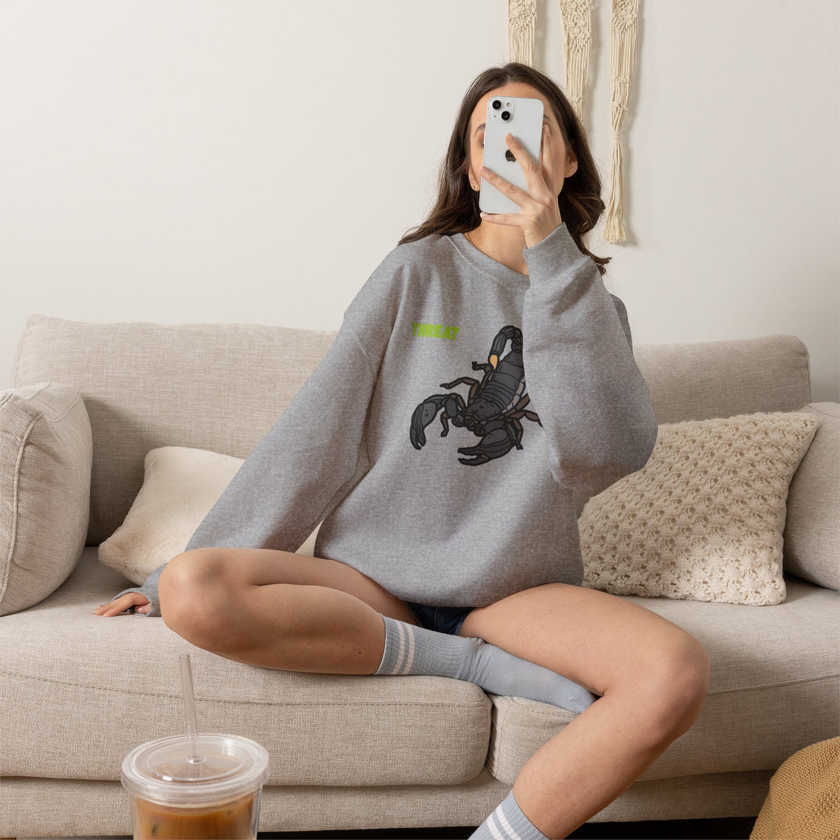 THREAT Scorpion Sweatshirt Premium Design SKIALFA Unisex